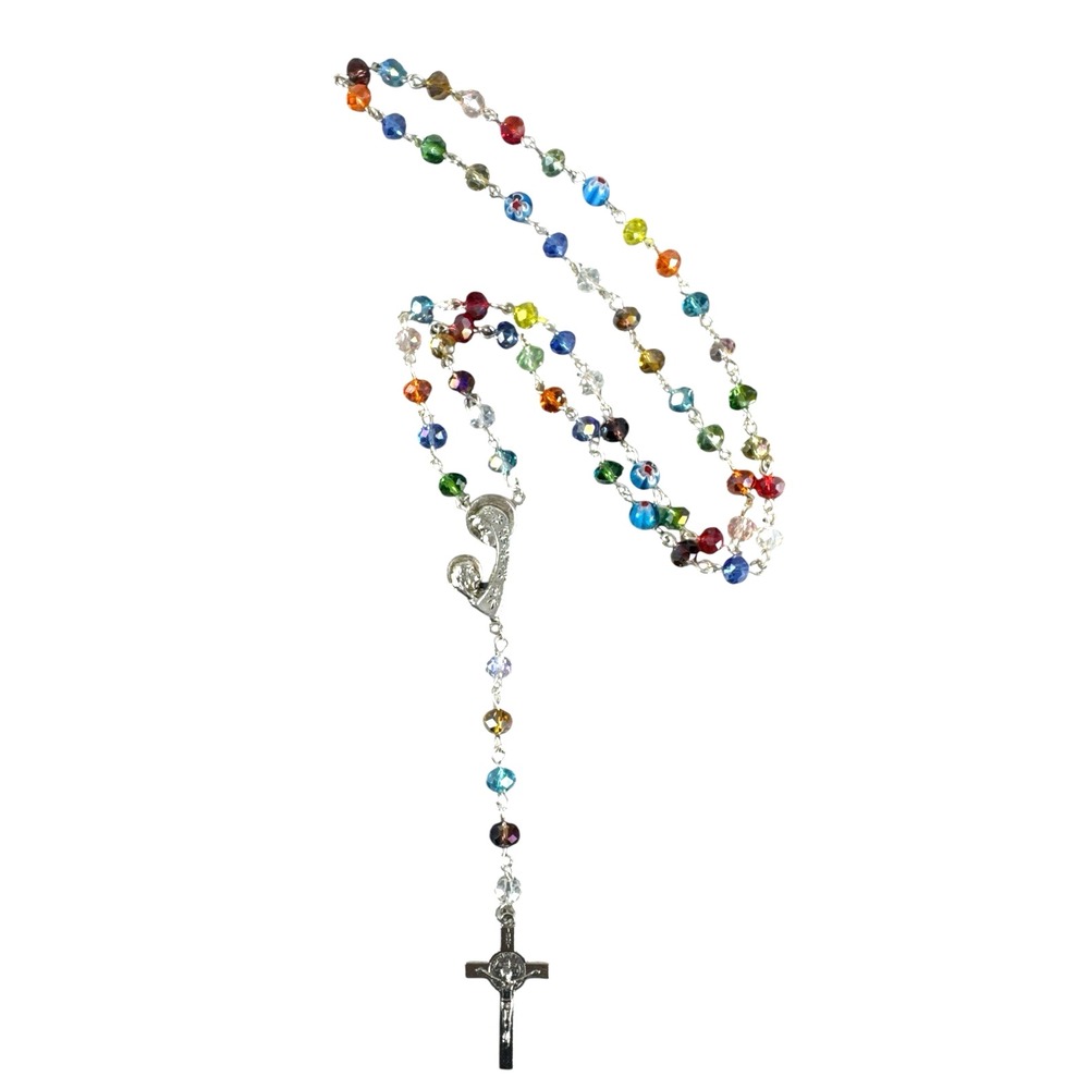 Artemisa‎ Unique Handmade Multicolor Wire-Wrapped Glass Bead Catholic Rosary